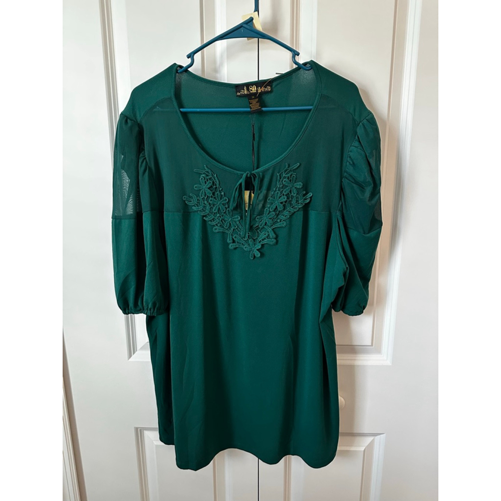 80 Park Green Blouse Plus Size 3X NWT